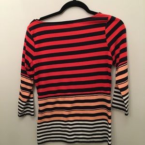 THE LIMITED- three quarter length striped shirt